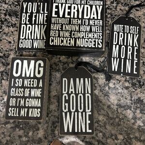 LOT OF WINE 🍷 AND CHILDREN SIGNS.  Primitives by Kathy Black Decorative Box